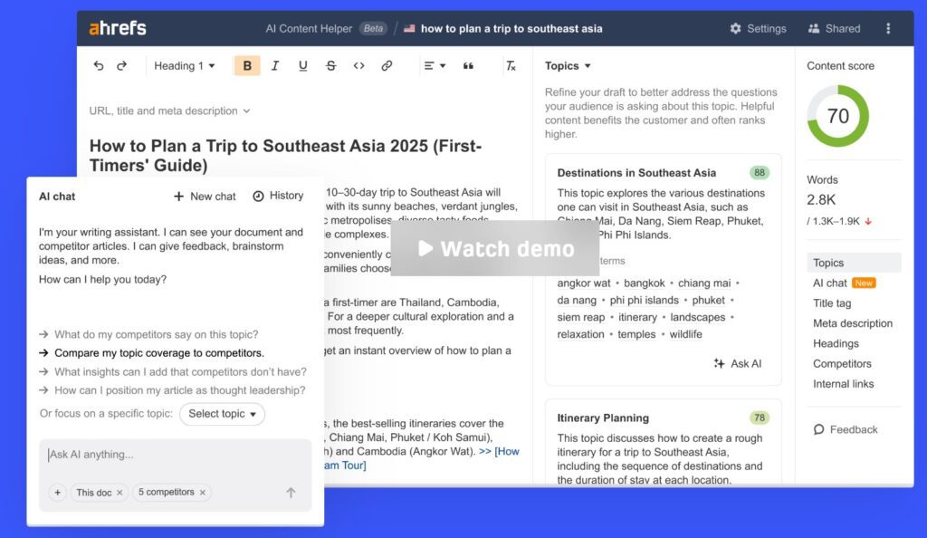 NeuronWriter vs Ahrefs vs Radarkit