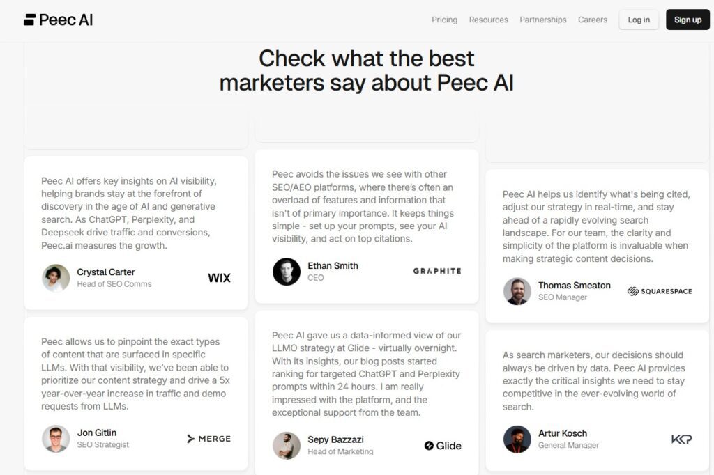 Peec Ai Customer review