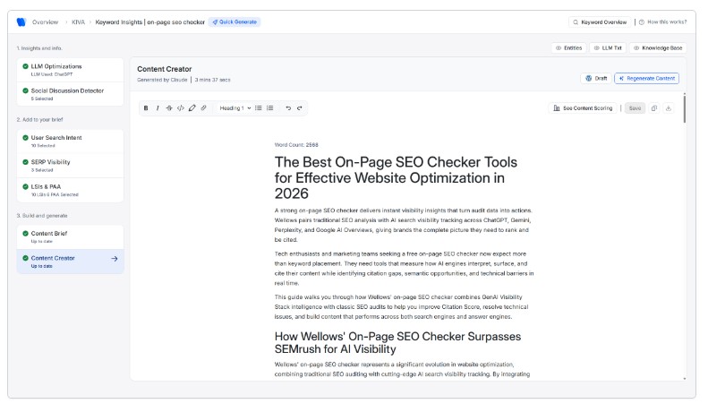 Wellows AI Review COntent creation