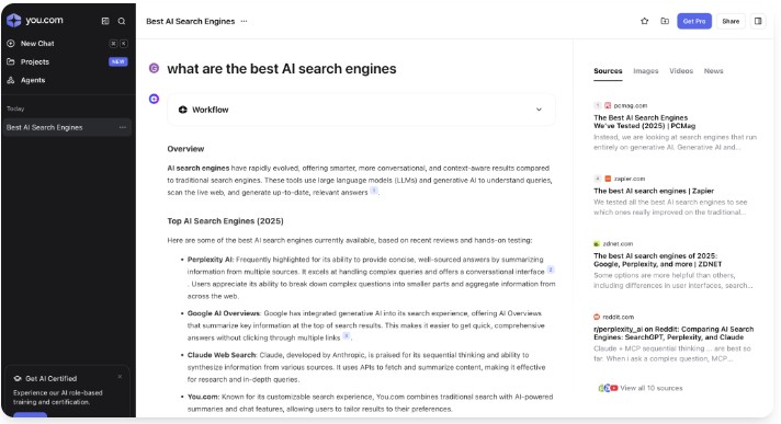 YOU Best AI Search Engines