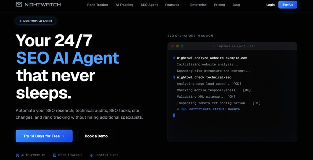 nightwatch review seo agent